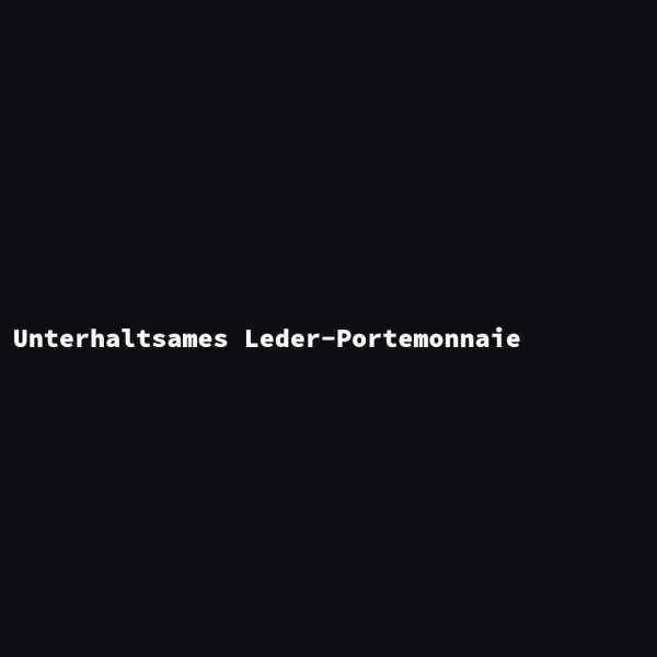 Unterhaltsames Leder-Portemonnaie
